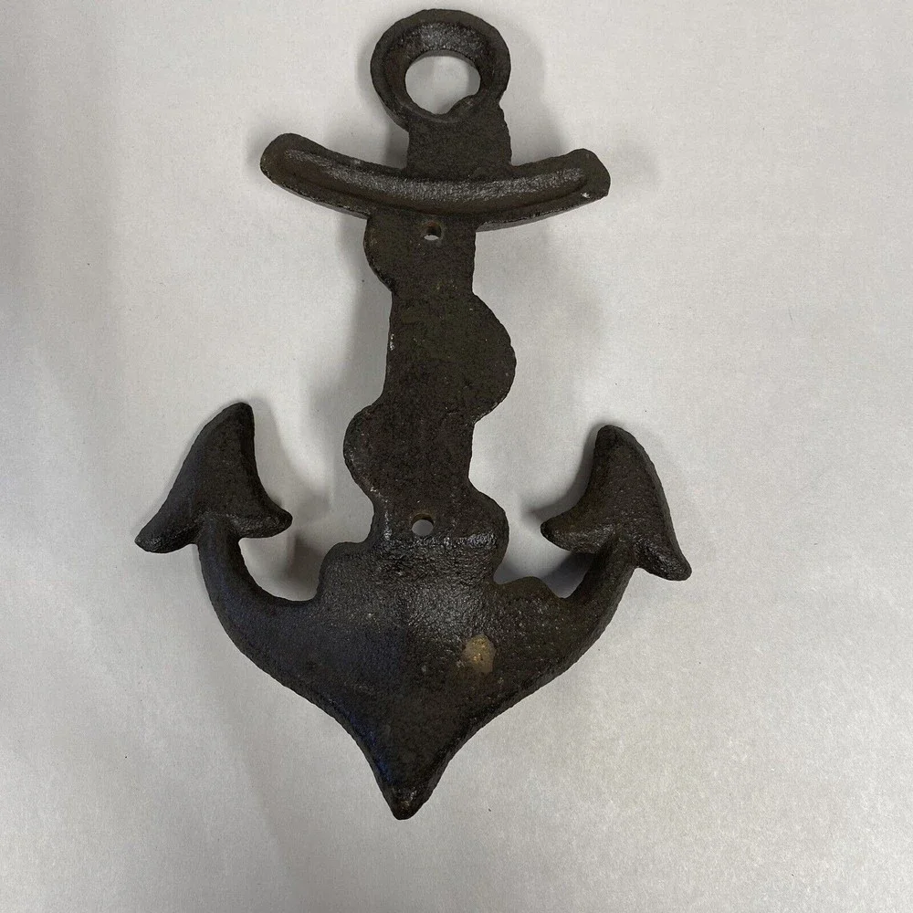Nautical Cast Iron Anchor Wall Hook Plaque Home Decor